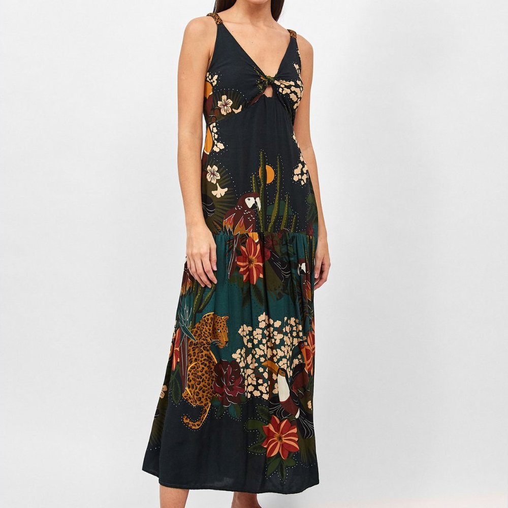 SOLD! Anthropologie Farm Rio Tropical Green Dress